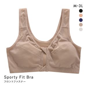 Sporty Fit Bra スポーティフィットブラ ハーフトップ ノンワイヤー ブラジャー フロントファスナー 前開き スポーツブラ 単品