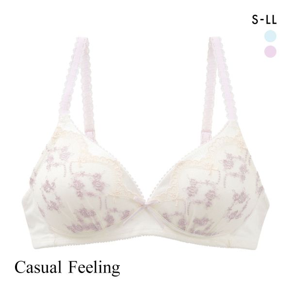 カジュアルフィーリング ブーケチュール ノンワイヤー ブラジャー レディース リラクシング Casual Feeling