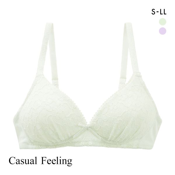 カジュアルフィーリング パステルレース ノンワイヤー ブラジャー レディース リラクシング Casual Feeling