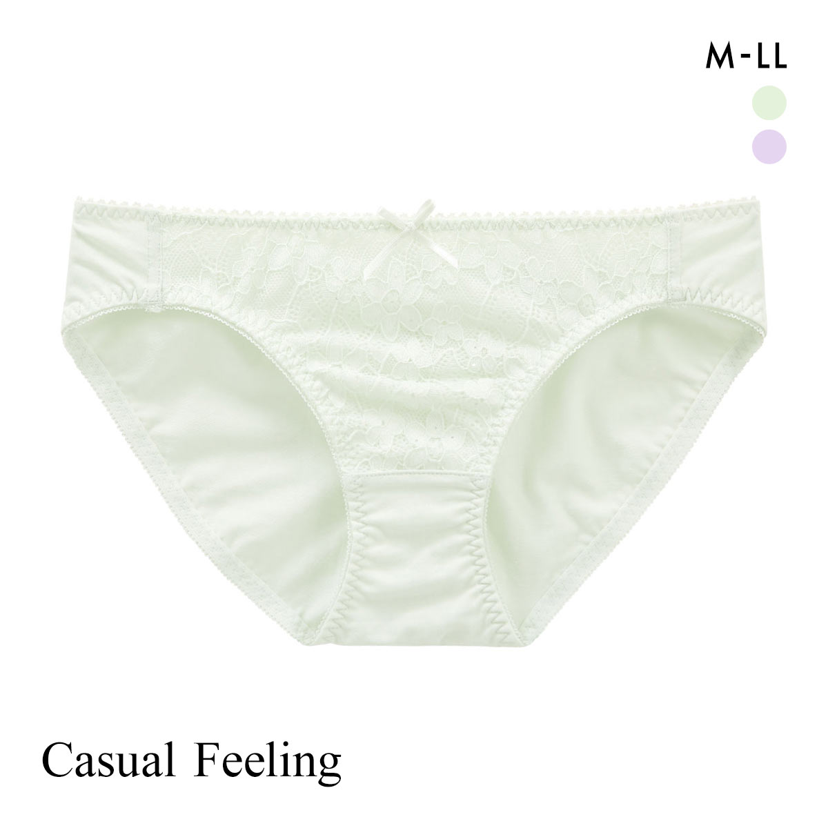 カジュアルフィーリング パステルレース ペアショーツ レディース ノーマルショーツ スタンダード Casual Feeling(MI-ミント-M)