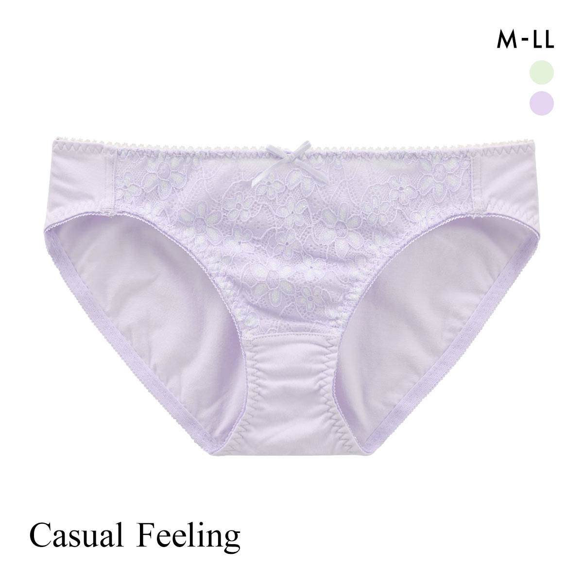 カジュアルフィーリング パステルレース ペアショーツ レディース ノーマルショーツ スタンダード Casual Feeling(LC-ライラック-M)