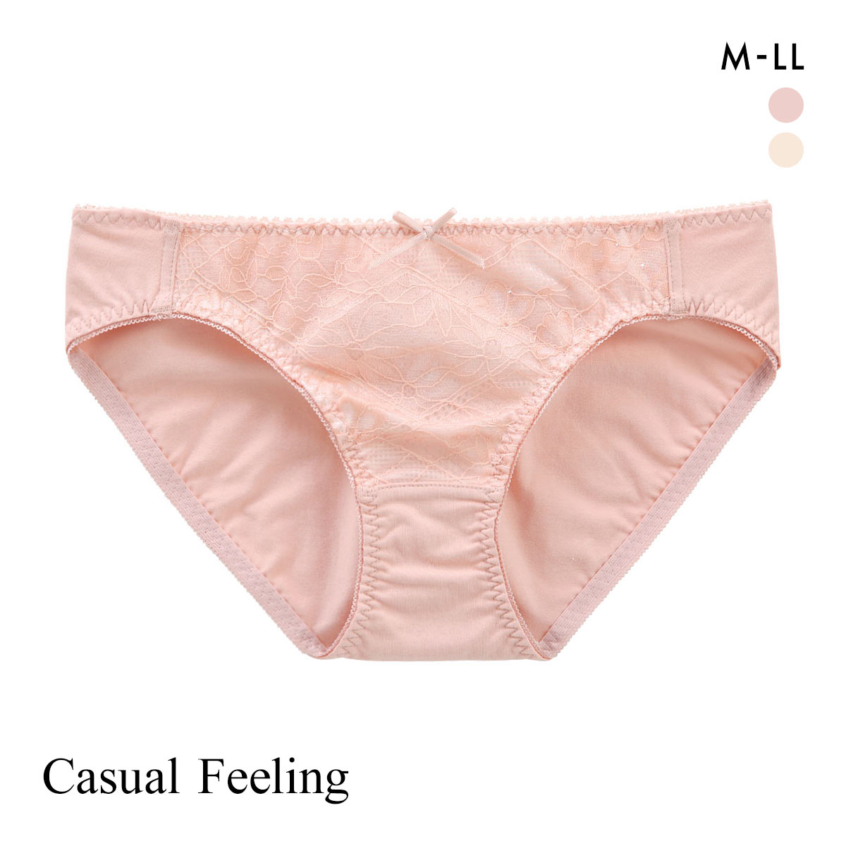 カジュアルフィーリング キラキラレース ペアショーツ レディース ノーマルショーツ スタンダード Casual Feeling(SP-サーモンピンク-M)