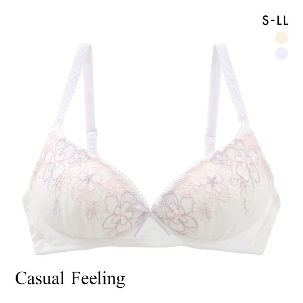 カジュアルフィーリング フラワーチュール ノンワイヤー ブラジャー レディース リラクシング Casual Feeling