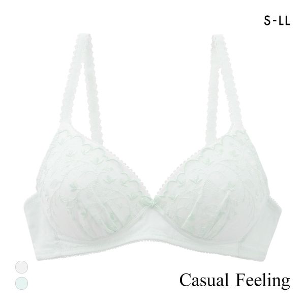 カジュアルフィーリング コットンレース ノンワイヤー ブラジャー レディース リラクシング Casual Feeling OW MI