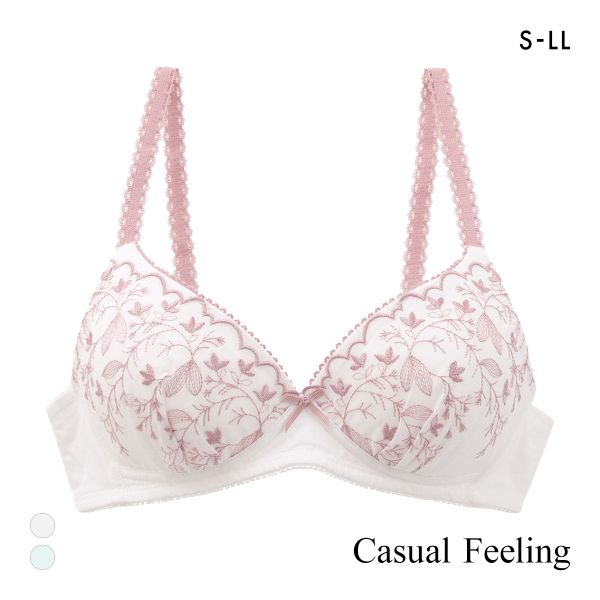 カジュアルフィーリング コットンレース ノンワイヤー ブラジャー レディース リラクシング Casual Feeling OW MI カジュアルフィーリング コットンレース ノンワイヤー ブラジャー レディース リラクシング Casual Feeling OW MI