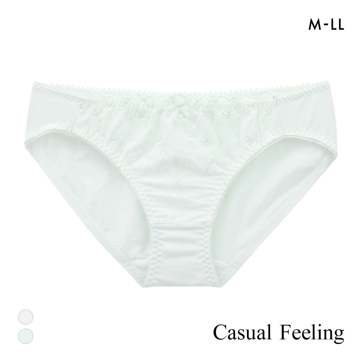 カジュアルフィーリング コットンレース ペアショーツ レディース ノーマルショーツ スタンダード Casual Feeling OW MI(MI-ミント-M)