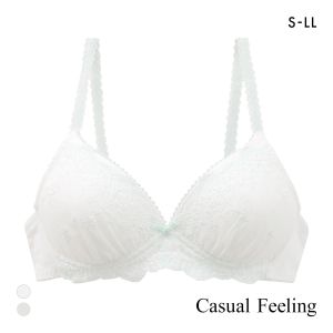 カジュアルフィーリング コットンレース ノンワイヤー ブラジャー レディース リラクシング Casual Feeling OW GY