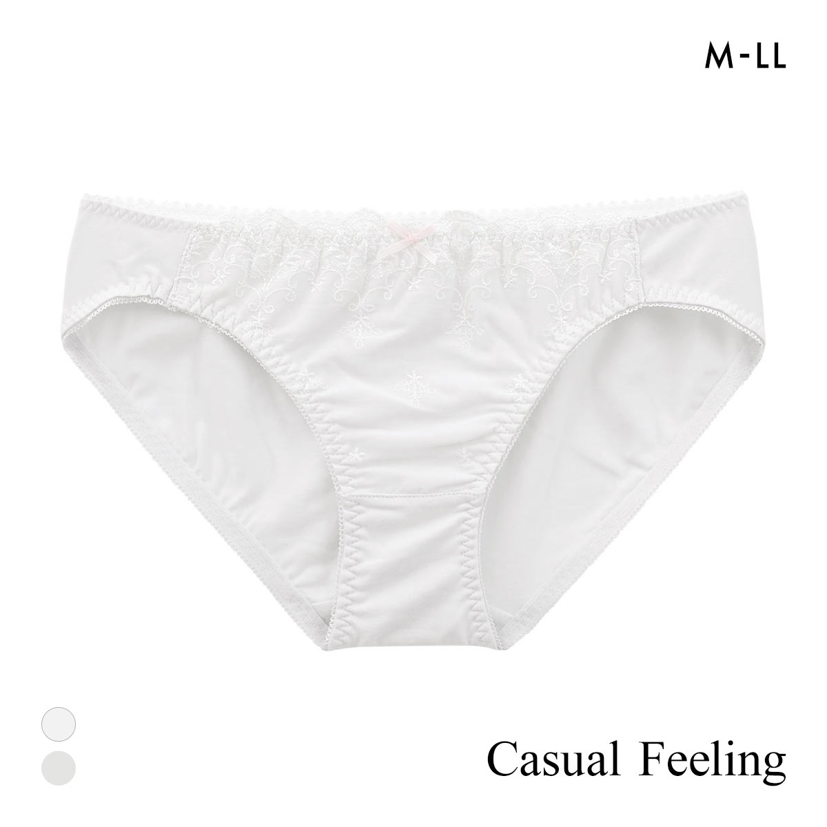 カジュアルフィーリング コットンレース ペアショーツ レディース ノーマルショーツ スタンダード Casual Feeling OW GY(GY-グレー-M)