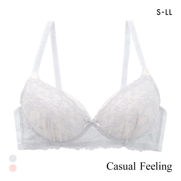 カジュアルフィーリング ラッセルレース ノンワイヤー ブラジャー レディース リラクシング Casual Feeling カジュアルフィーリング ラッセルレース ノンワイヤー ブラジャー レディース リラクシング Casual Feeling
