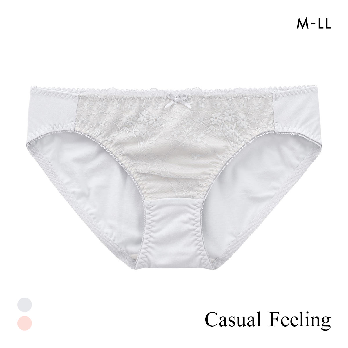 カジュアルフィーリング ラッセルレース ペアショーツ レディース ノーマルショーツ スタンダード Casual Feeling(GY-グレー-M)