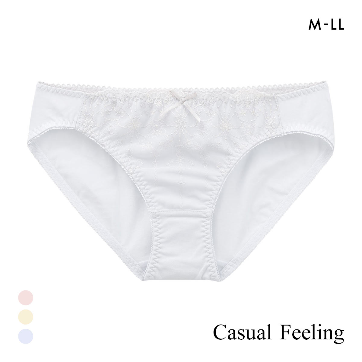 カジュアルフィーリング シフォン刺繍レース ペアショーツ レディース ノーマルショーツ スタンダード Casual Feeling(SX-サックス-M)