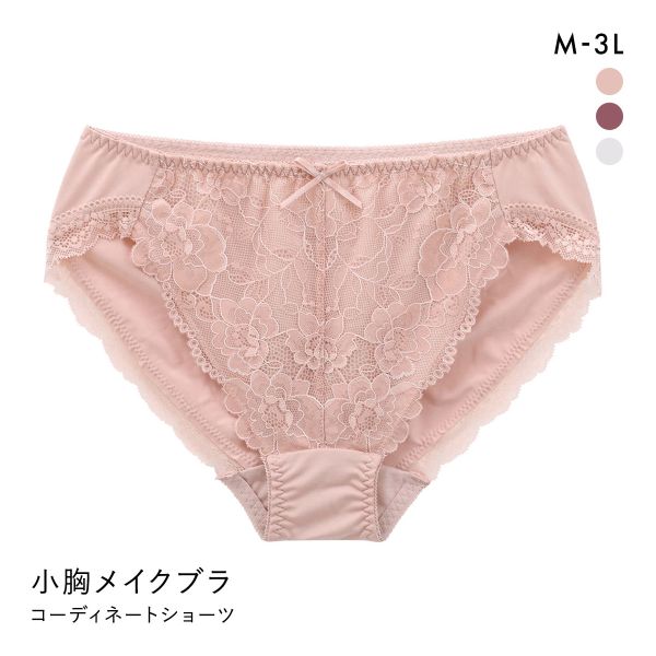 すっきり細見え 小胸メイクブラ ペアショーツ レディース スタンダード ノーマル M L LL 3L 大きいサイズ