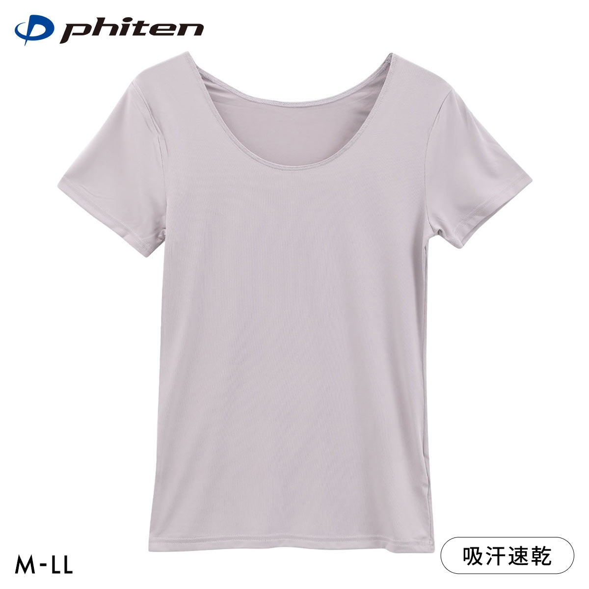 ファイテン phiten アクアチタン採用 半袖Tシャツ レディース インナー(GY-グレー-M)