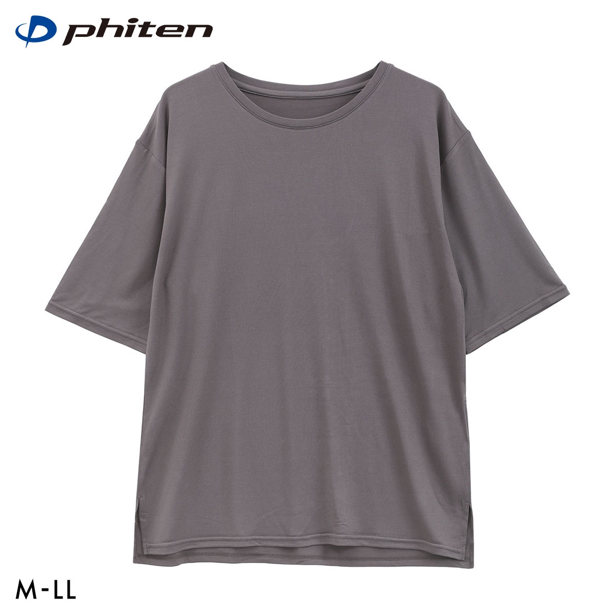 ファイテン phiten アクアチタン採用 ルームTシャツ レディース 半袖 ルームウェア リラックス(CGY-チャコールグレー-M)
