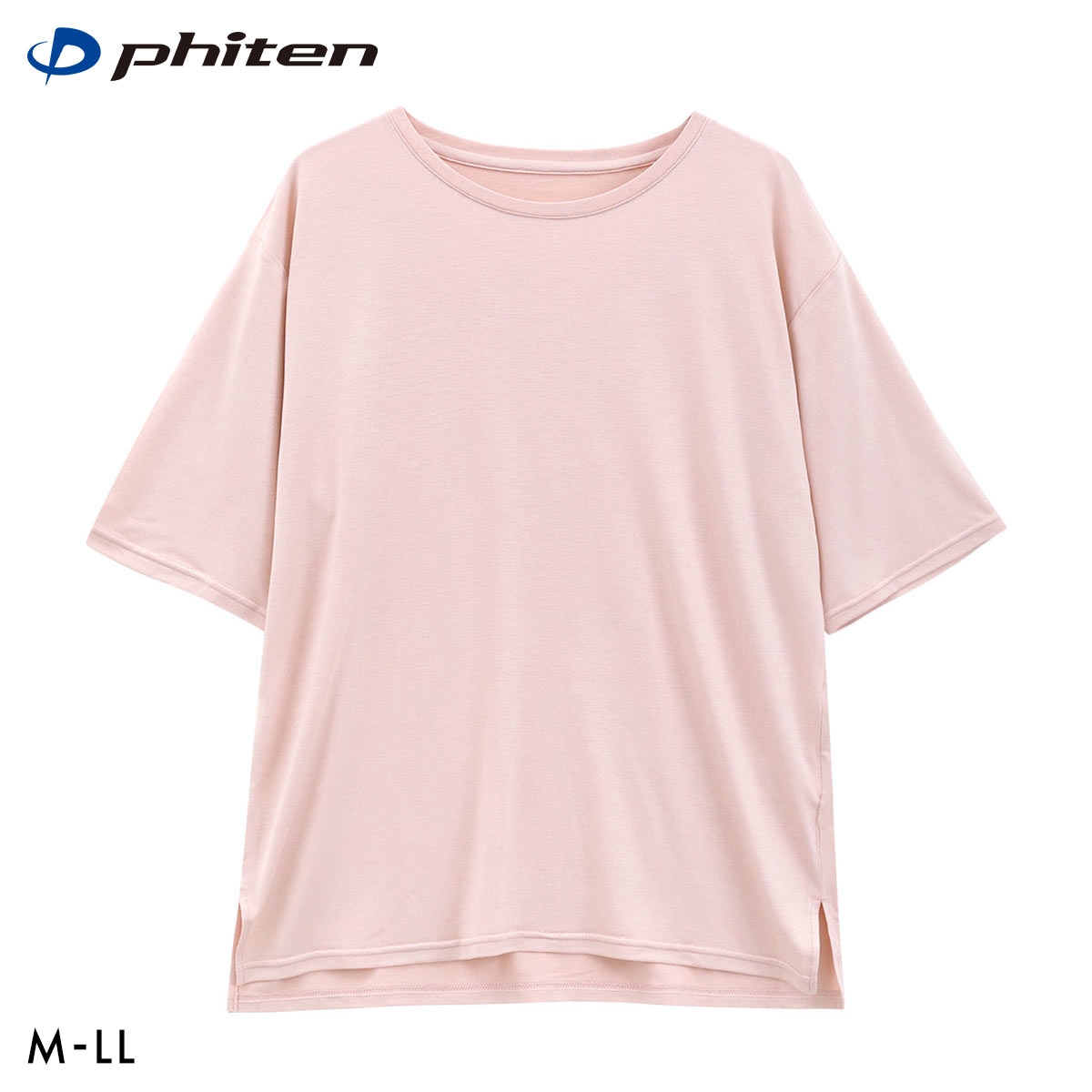 ファイテン phiten アクアチタン採用 ルームTシャツ レディース 半袖 ルームウェア リラックス(PB-ピンクベージュ-M)
