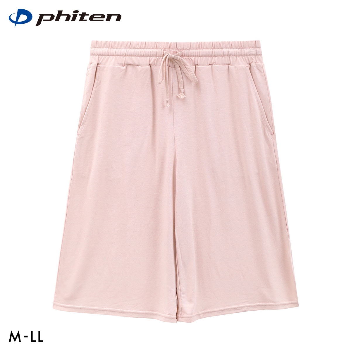 ファイテン phiten アクアチタン採用 ルームパンツ レディース ショートパンツ ルームウェア リラックス(PB-ピンクベージュ-M)