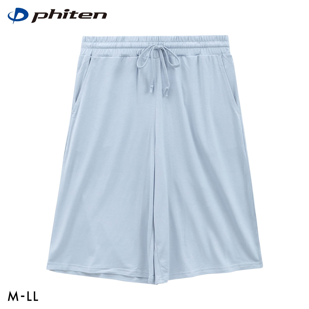 ファイテン phiten アクアチタン採用 ルームパンツ レディース ショートパンツ ルームウェア リラックス(LBU-薄ブルー-M)