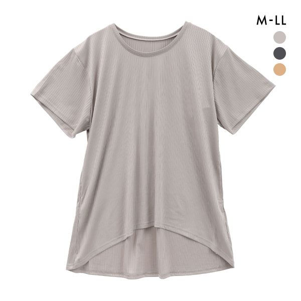 Roomiu リラクシング リブ ショートスリーブシャツ レディース ルームウェア