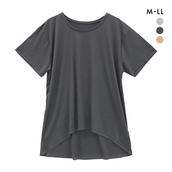 Roomiu リラクシング リブ ショートスリーブシャツ レディース ルームウェア