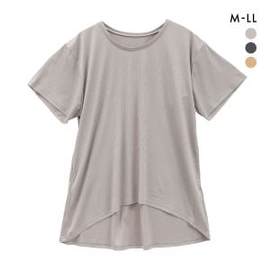 Roomiu リラクシング リブ ショートスリーブシャツ レディース ルームウェア