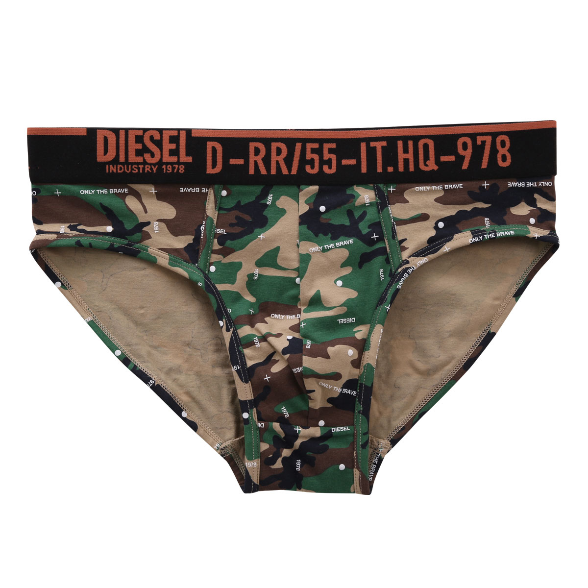 ディーゼル DIESEL MENS UMBR-ANDRE ビキニ ブリーフ メンズ  カモフラ コットンストレッチ 前とじ 綿混(GR-グリーン-M)