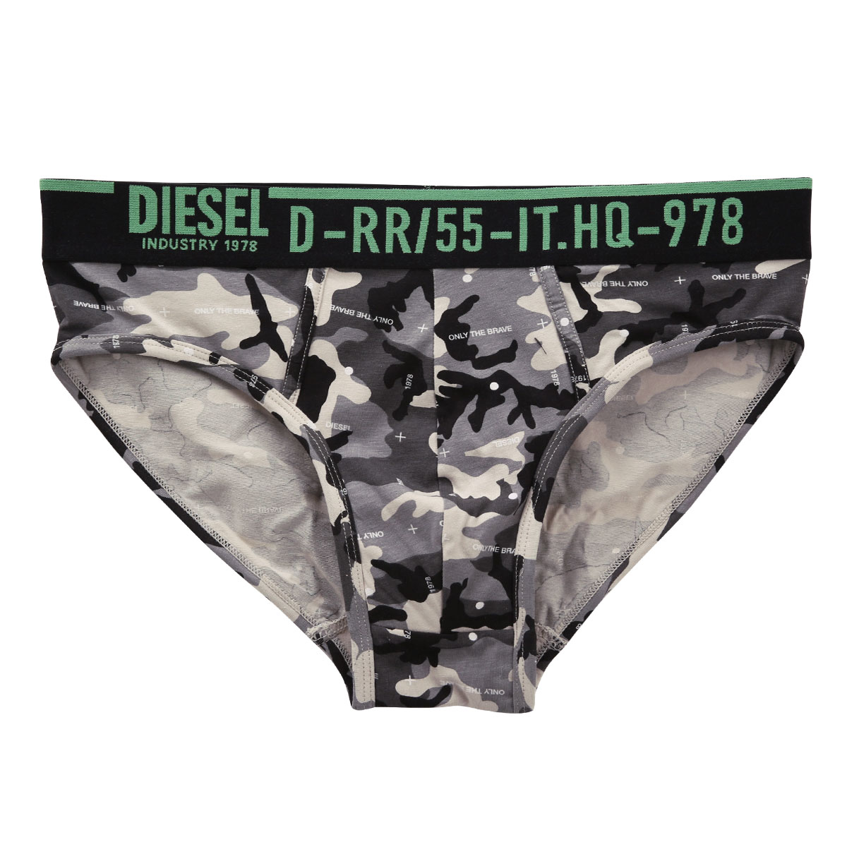 ディーゼル DIESEL MENS UMBR-ANDRE ビキニ ブリーフ メンズ  カモフラ コットンストレッチ 前とじ 綿混(GY-グレー-M)