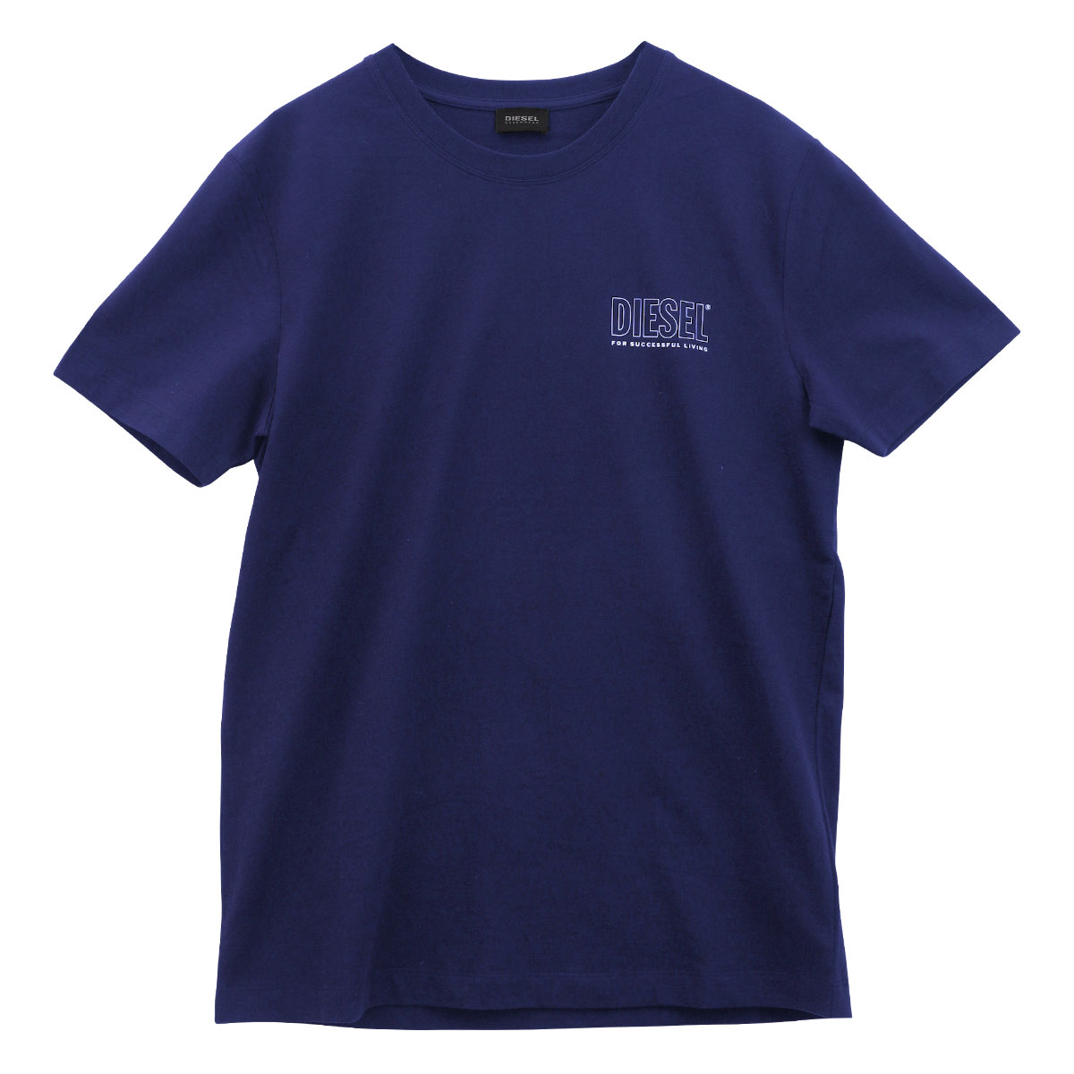 ディーゼル DIESEL MENS UMLT-JAKE 半袖 Tシャツ クルーネック コットンストレッチ ロゴ(NV-ネイビー-M)