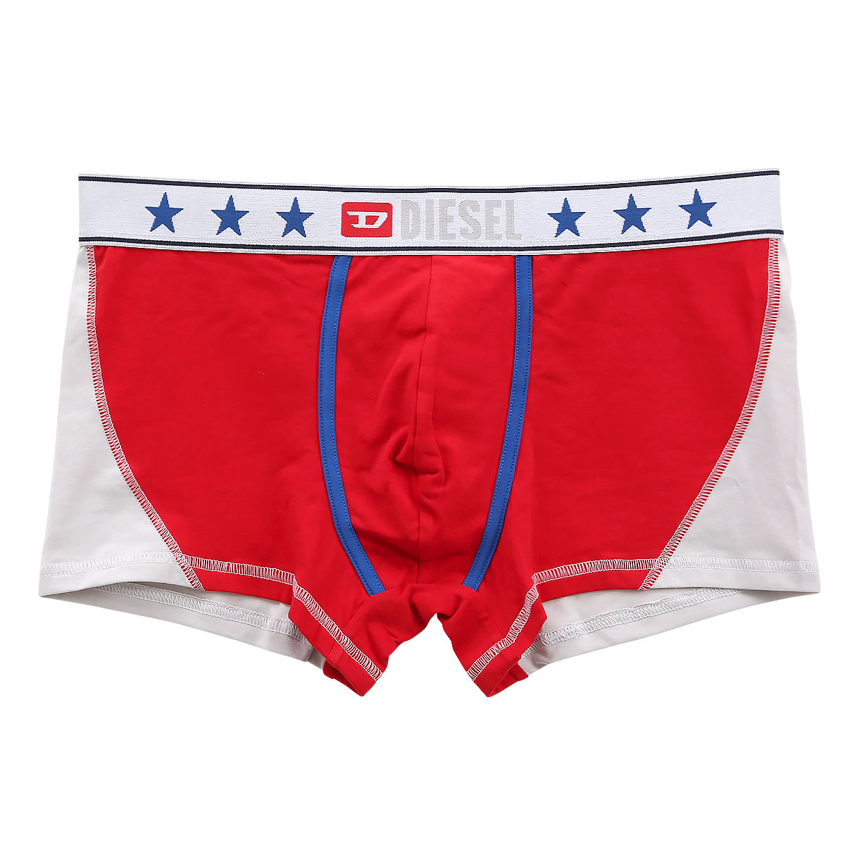 ディーゼル DIESEL MENS UMBX-DAMIEN ボクサーパンツ メンズ 前とじ コットンストレッチ(RE-レッド-M)