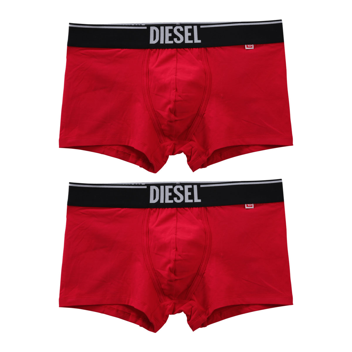 ディーゼル DIESEL MENS UMBX-DAMIEN-TWOPACK ボクサーパンツ 2枚組 メンズ(RE-レッド-M)