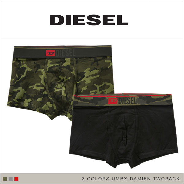 ディーゼル DIESEL MENS UMBX-DAMIEN-TWOPACK ボクサーパンツ 2枚組 メンズ