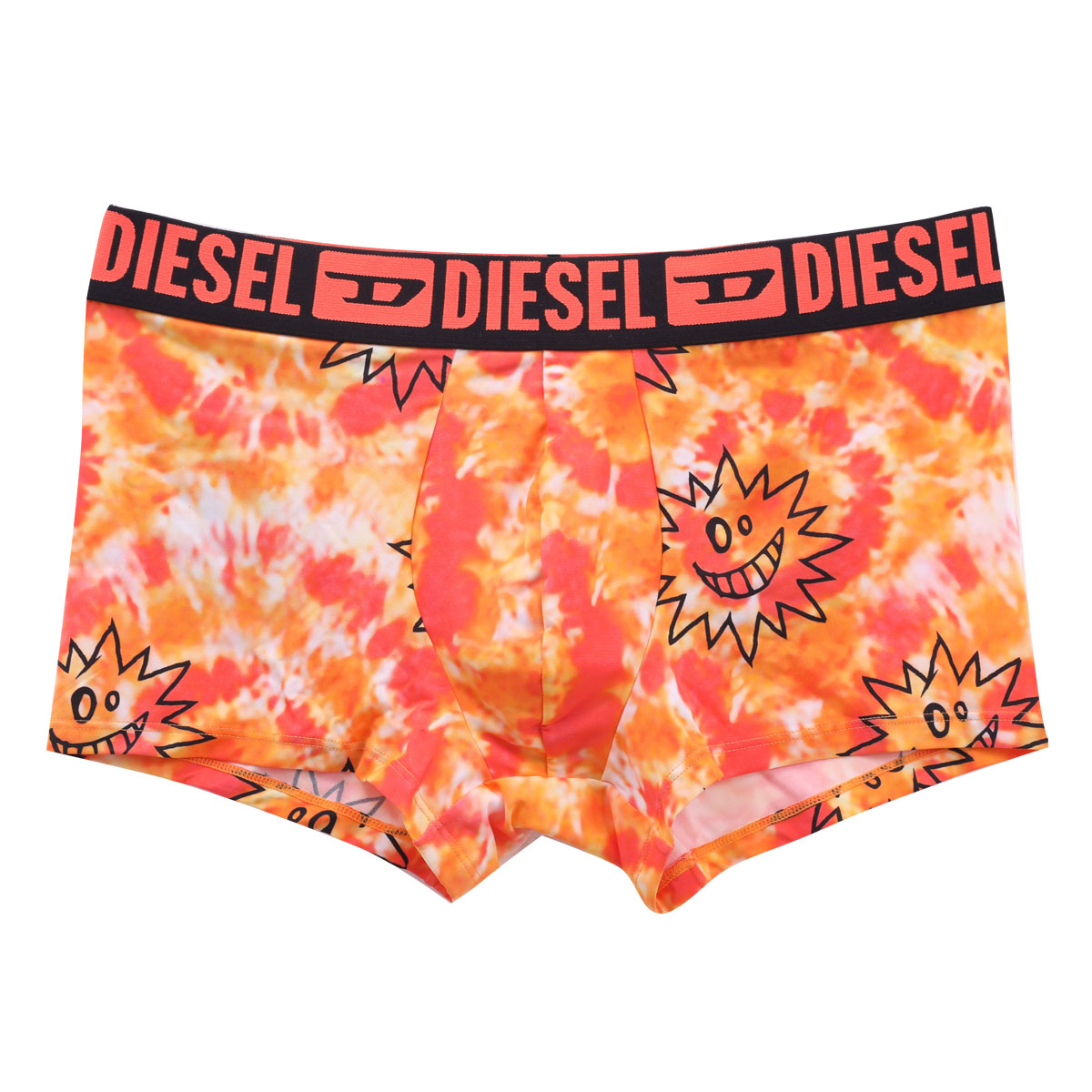 ディーゼル DIESEL MENS ボクサーパンツ タイダイプリント メンズ 前とじ(OR-オレンジ-M)