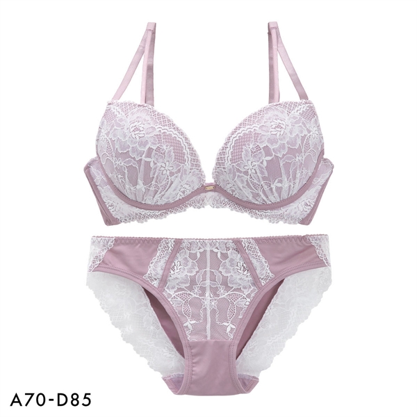 ピュアシェリ ストリングレース ブラセット ABCD 谷間 盛り 脇寄せ ブラジャー ショーツ セット 大きいサイズ PURECHERIE
