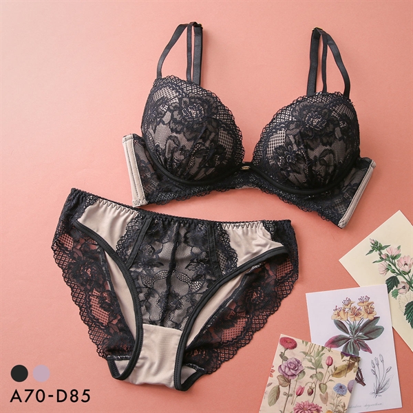 ピュアシェリ ストリングレース ブラセット ABCD 谷間 盛り 脇寄せ ブラジャー ショーツ セット 大きいサイズ PURECHERIE