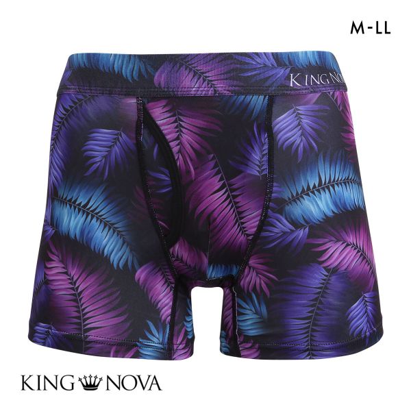 ボクサーパンツ メンズ 前あき ボタニカル柄 M L LL キングノバ KING NOVA