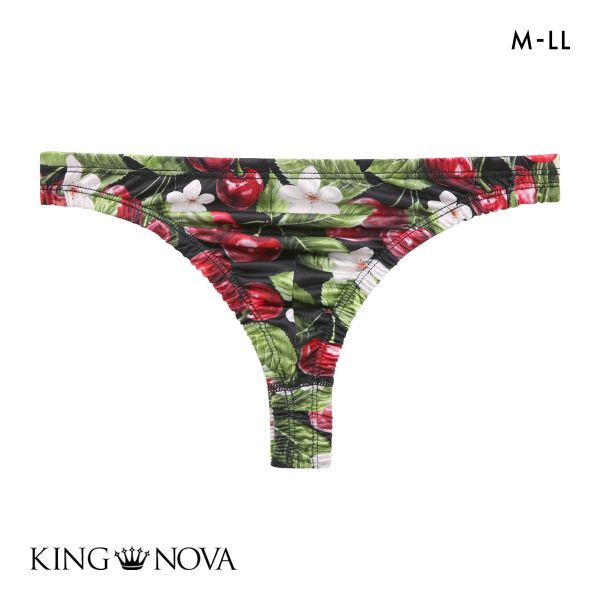 キングノバ チェリー柄 Tバック ビキニ パンツ メンズ 前とじ M L LL  KING NOVA ストレッチ プリント