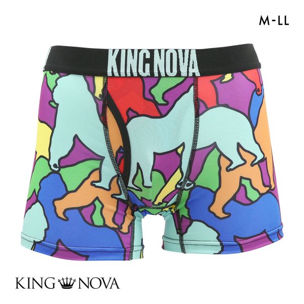 【メール便(10)】 キングノバ アーティゴリラ柄 ボクサーパンツ メンズ 前あき M L LL KING NOVA ストレッチ プリント 【メール便(10)】 キングノバ アーティゴリラ柄 ボクサーパンツ メンズ 前あき M L LL KING NOVA ストレッチ プリント
