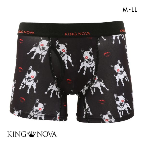 【メール便(15)】 キングノバ ブルテリア柄 ボクサーパンツ メンズ 前あき M L LL ストレッチ プリント KING NOVA 犬 dog 【メール便(15)】 キングノバ ブルテリア柄 ボクサーパンツ メンズ 前あき M L LL ストレッチ プリント KING NOVA 犬 dog