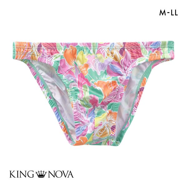 【メール便(18)】 キングノバ トロピカル柄 ビキニ パンツ フルバック メンズ 前とじ M L LL ストレッチ プリント ブリーフ 大きいサイズ KING NOVA 【メール便(18)】 キングノバ トロピカル柄 ビキニ パンツ フルバック メンズ 前とじ M L LL ストレッチ プリント ブリーフ 大きいサイズ KING NOVA