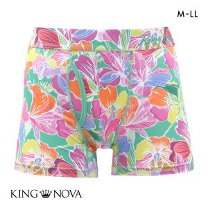 キングノバ トロピカル柄 ボクサーパンツ メンズ 前開き M L LL ストレッチ プリント 大きいサイズ KING NOVA