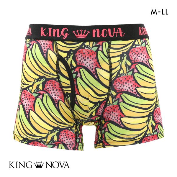 キングノバ フルーツ柄 ボクサーパンツ メンズ 前あき M L LL ストレッチ プリント 大きいサイズ KING NOVA