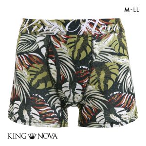 キングノバ ボタニカル柄 ボクサーパンツ メンズ 前開き M L LL ストレッチ プリント 大きいサイズ 贈り物 ギフト KING NOVA