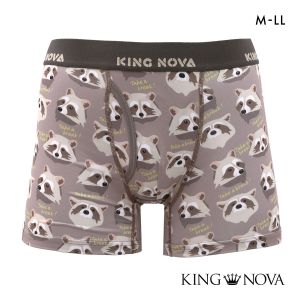 キングノバ あらいぐま柄 ボクサーパンツ メンズ 前あき  M L LL ストレッチ プリント 大きいサイズ 贈り物 ギフト KING NOVA