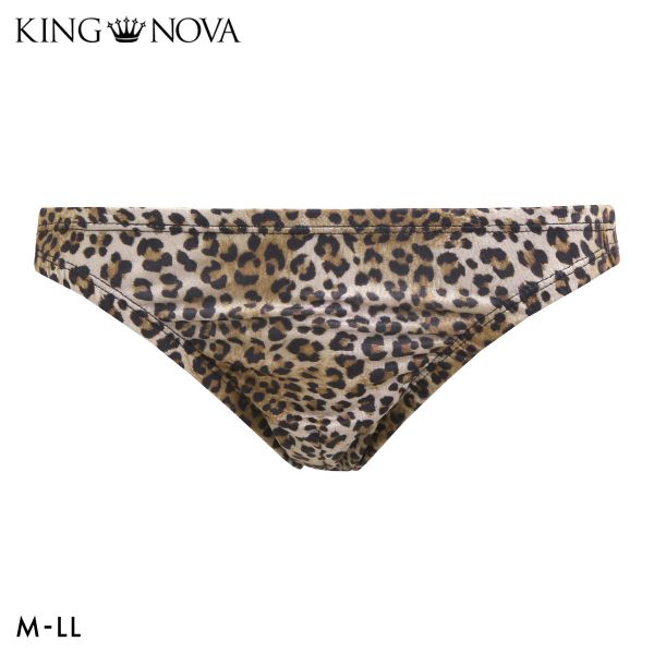 キングノバ ヒョウ柄 ビキニ フルバック メンズ 前とじ M L LL  パンツ ブリーフ ブーメラン 雄 KING NOVA レオパード ストレッチ