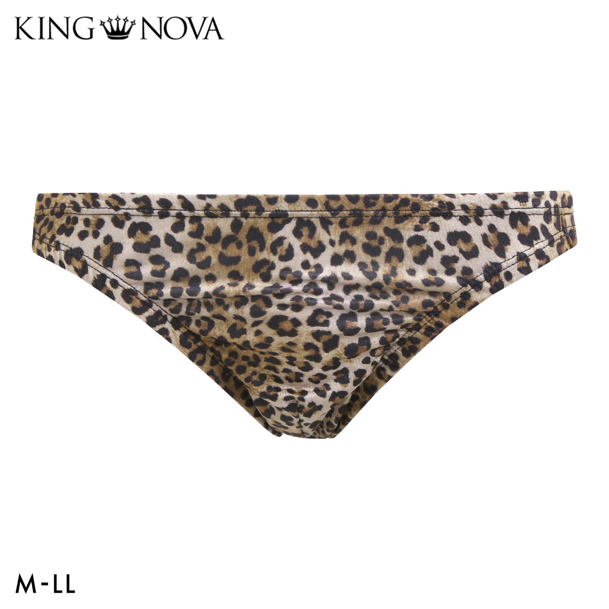 キングノバ ヒョウ柄 ビキニ フルバック メンズ 前とじ M L LL  パンツ ブリーフ ブーメラン 雄 KING NOVA レオパード ストレッチ