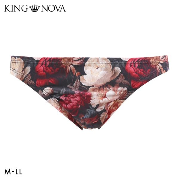 キングノバ アンティークフラワー柄 ビキニ フルバック メンズ 前とじ M L LL  パンツ ブリーフ ブーメラン 雄 KING NOVA お花