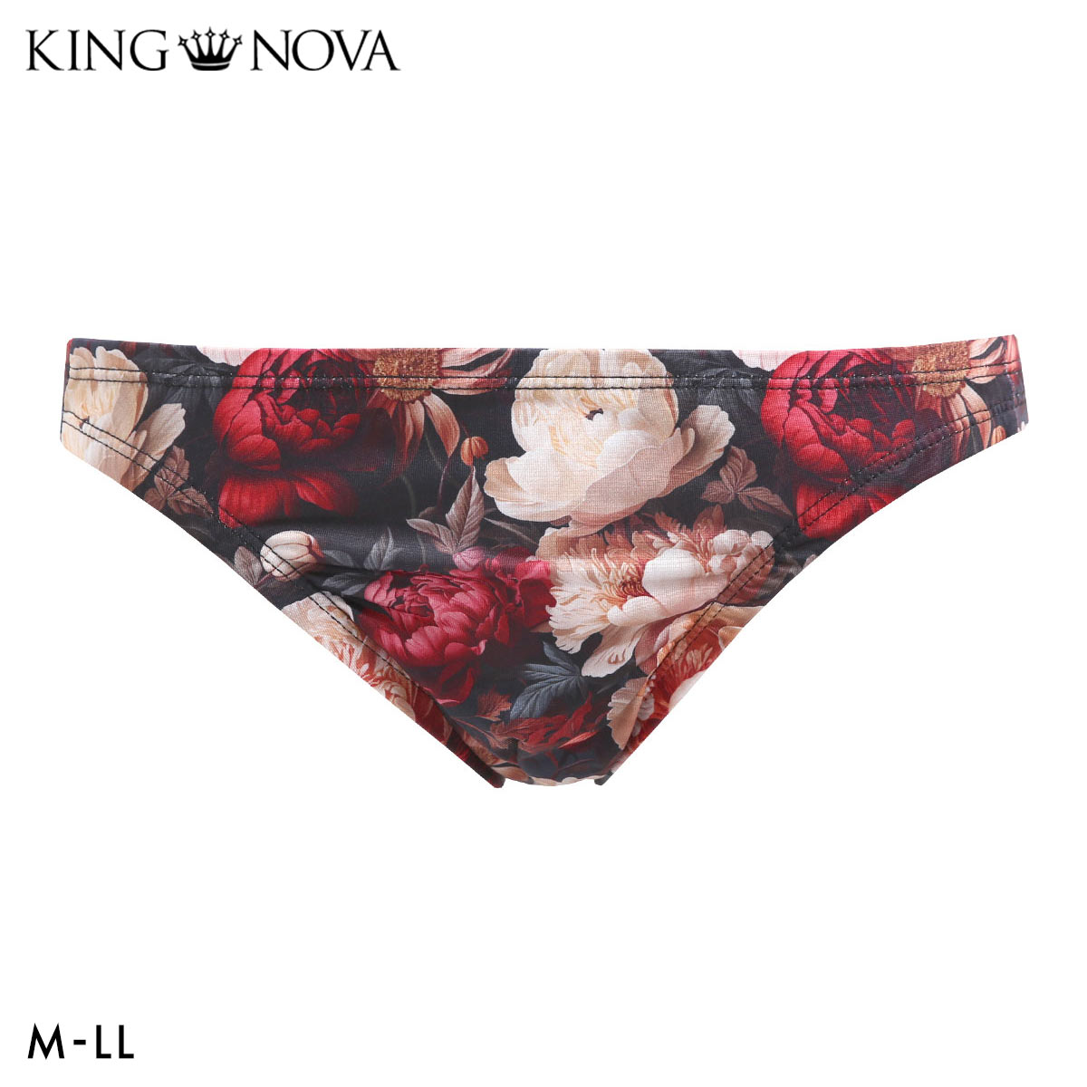 キングノバ アンティークフラワー柄 ビキニ フルバック メンズ 前とじ M L LL  パンツ ブリーフ ブーメラン 雄 KING NOVA お花