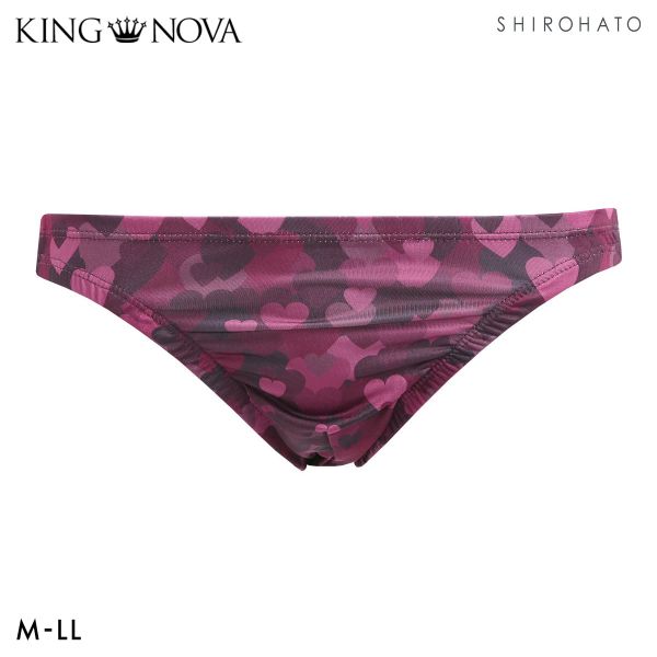 キングノバ ハート柄 ビキニ フルバック メンズ 前とじ M L LL パンツ ブリーフ ブーメラン KING NOVA クリスマス バレンタイン