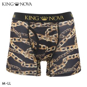 キングノバ チェーン柄 ボクサーパンツ メンズ 前開き M L LL ストレッチ プリント 大きいサイズ KING NOVA ギフト プレゼント