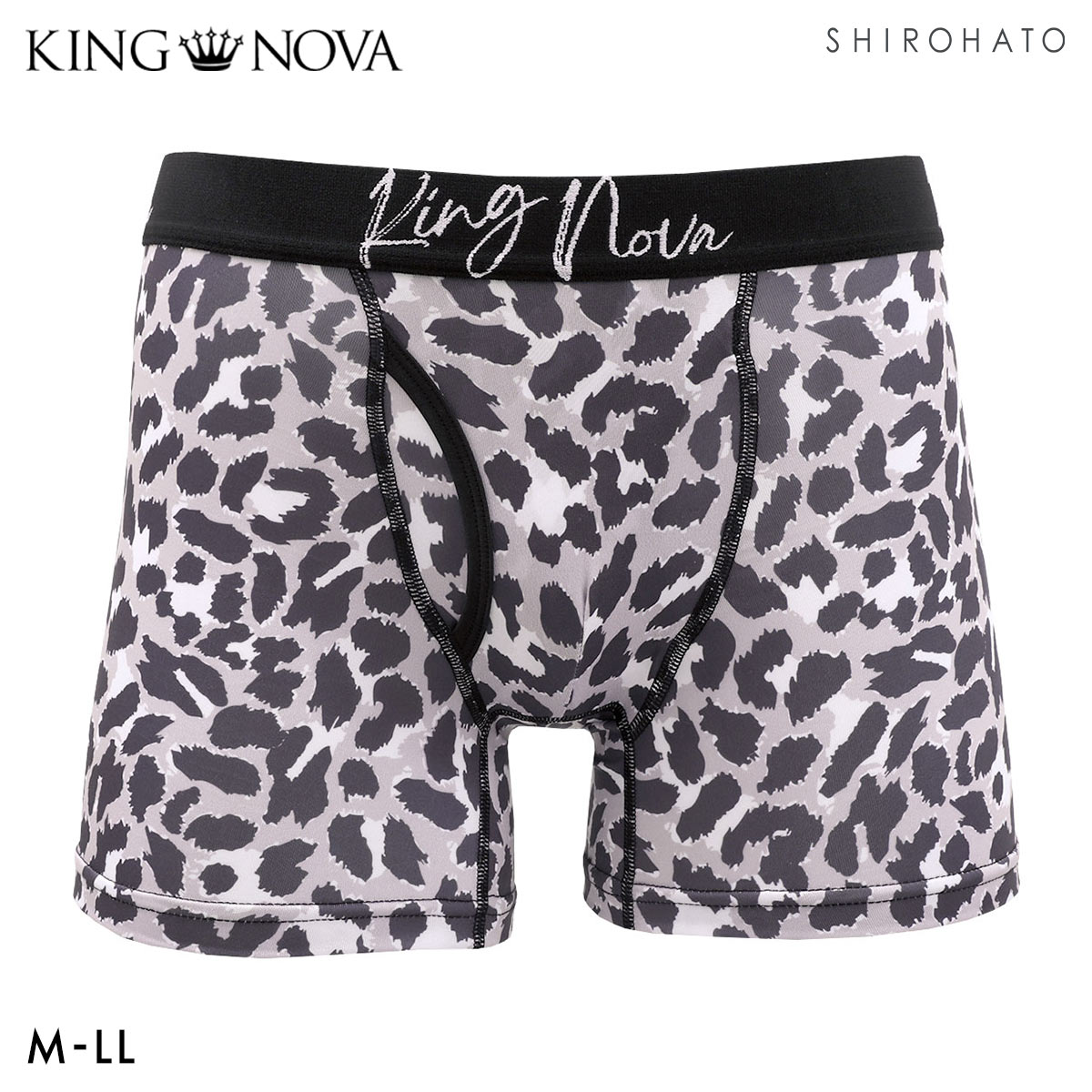 キングノバ ヒョウ ボクサーパンツ メンズ 前あき M L LL ストレッチ プリント 大きいサイズ 贈り物 ギフト KING NOVA(LEO-ヒョウ-M)