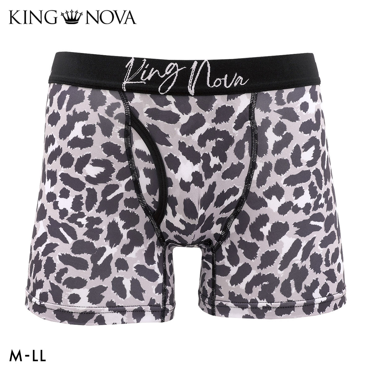 キングノバ ヒョウ ボクサーパンツ メンズ 前あき M L LL ストレッチ プリント 大きいサイズ 贈り物 ギフト KING NOVA